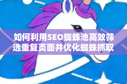 如何利用SEO蜘蛛池高效筛选重复页面并优化蜘蛛抓取？