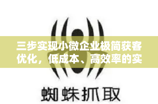 三步实现小微企业极简获客优化,低成本、高效率的实战指南-第1张图片-星博讯-专业SEO_网站优化技巧_搜索引擎排名提升 三步实现小微企业极简获客优化,低成本、高效率的实战指南-第1张图片-星博讯-专业SEO_网站优化技巧_搜索引擎排名提升